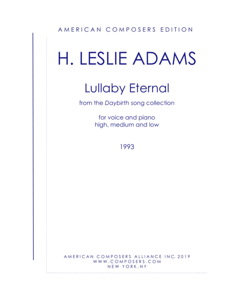 Free Sheet Music Adams Lullaby Eternal From Daybirth