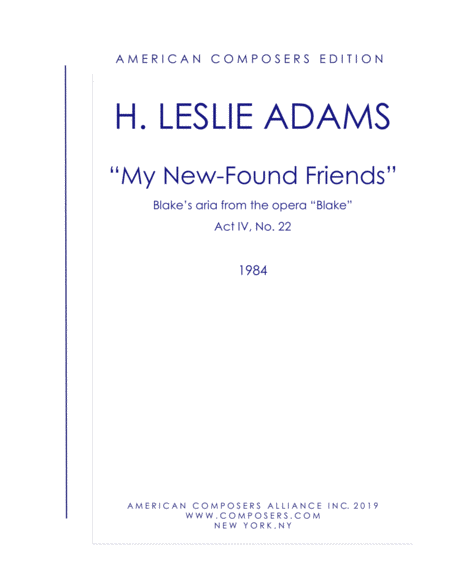 Adams My New Found Friends Sheet Music