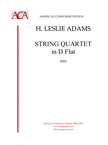 Adams String Quartet In D Flat Sheet Music