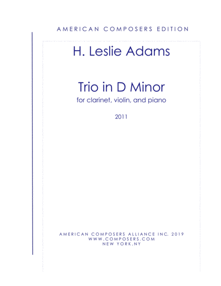 Free Sheet Music Adams Trio In D Minor