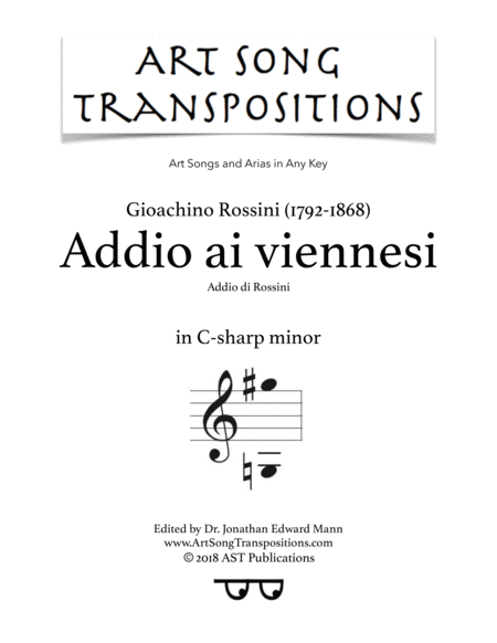 Addio Ai Viennesi C Sharp Minor Sheet Music