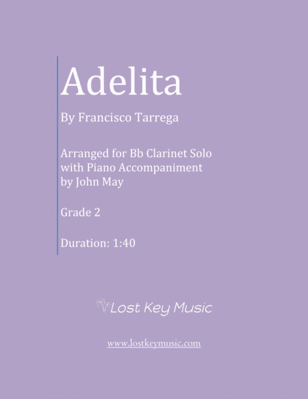 Free Sheet Music Adelita Bb Clarinet Solo With Piano Accompaniment