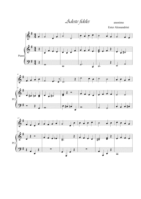 Free Sheet Music Adeste Fideles Oboe E Piano