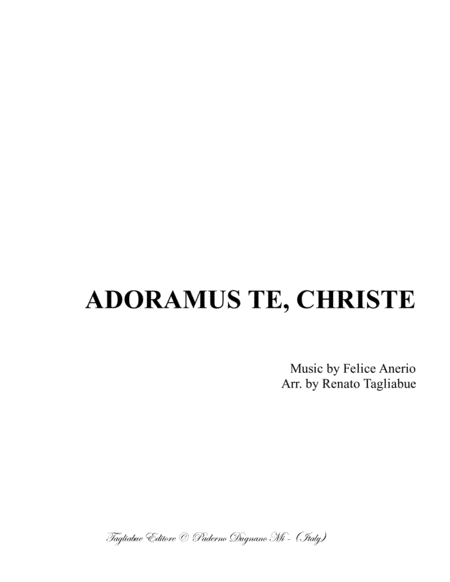 Free Sheet Music Adoramus Te Christe Anerio For Sstb Choir