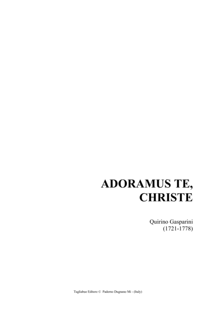 Free Sheet Music Adoramus Te Christe Q Gasparini For Brass Quartet Set Of Parts