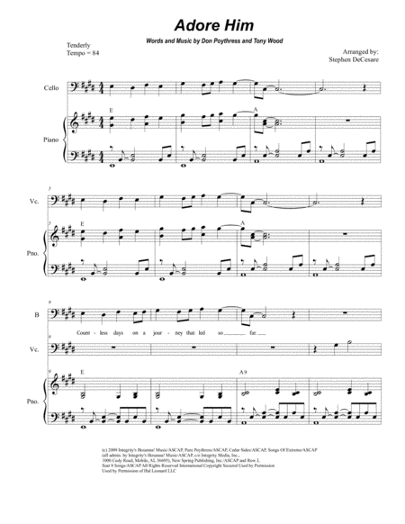 Adore Him Duet For Tenor And Bass Solo Sheet Music