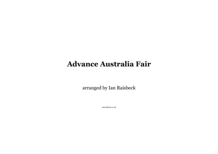 Advance Australia Fair National Anthem Sheet Music