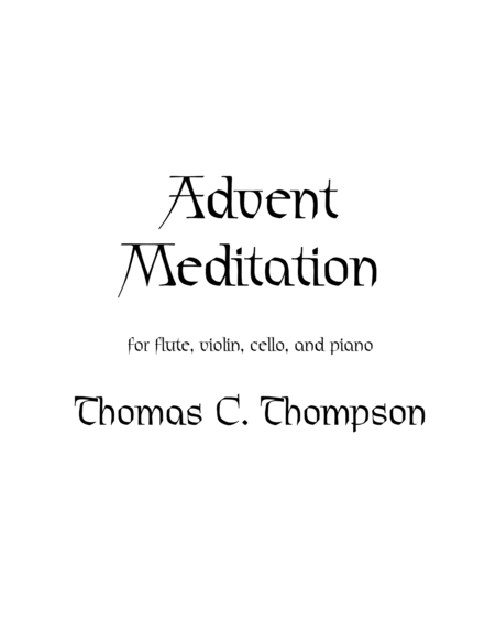 Free Sheet Music Advent Meditation