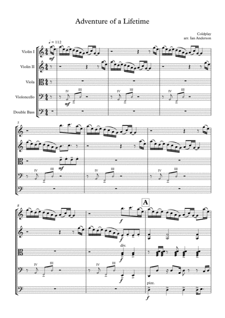 Free Sheet Music Adventure Of A Lifetime String Quintet String Orchestra