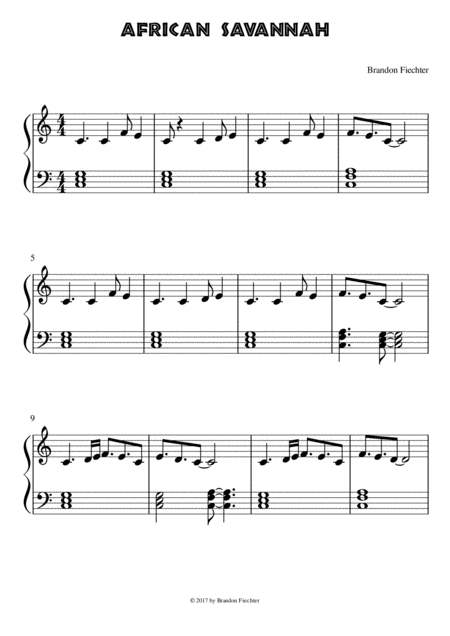 Free Sheet Music African Savannah