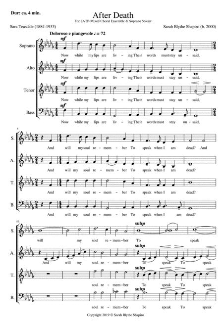 Free Sheet Music After Death