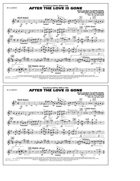 After The Love Has Gone Arr Paul Murtha Bb Clarinet Sheet Music