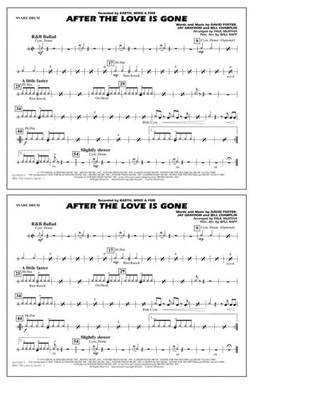 After The Love Has Gone Arr Paul Murtha Snare Drum Sheet Music