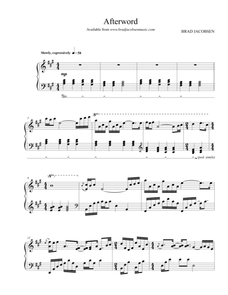 Free Sheet Music Afterword By Brad Jacobsen