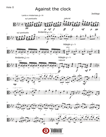 Free Sheet Music Against The Clock