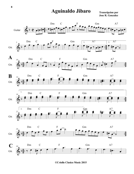 Aguinaldo Jibaro Is A Puerto Rican Folk Song Style Sheet Music