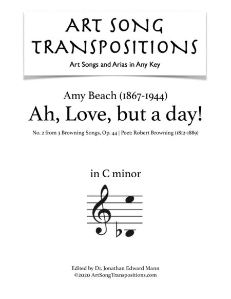 Ah Love But A Day Op 44 No 2 Transposed To C Minor Sheet Music