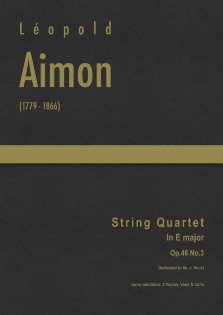 Aimon String Quartet In E Major Op 46 No 3 10th Book Of Quartets Sheet Music