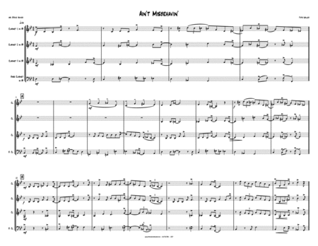 Aint Misbehavin Clarinet Quartet 3 Bb Bass Clarinet Sheet Music