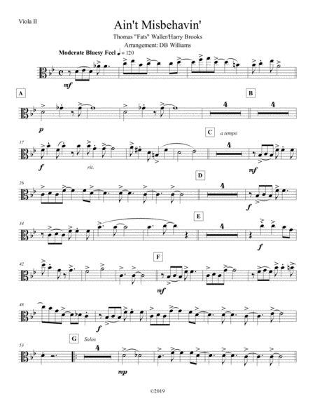 Aint Misbehavin Viola 2 Sheet Music