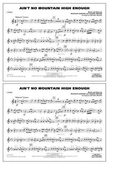 Aint No Mountain High Enough Arr Michael Brown F Horn Sheet Music