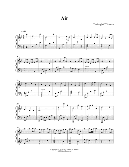 Air Attributed To Turlough O Carolan Sheet Music