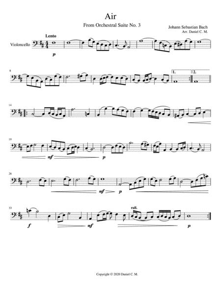 Free Sheet Music Air For Cello And Piano Simplified