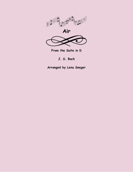 Free Sheet Music Air From Suite In D Flute Choir