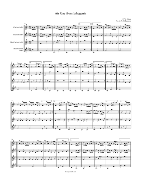 Air Gay From Iphegenia Sheet Music