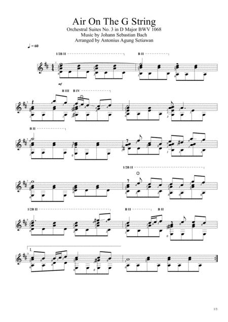 Air On The G String Solo Guitar Score Sheet Music