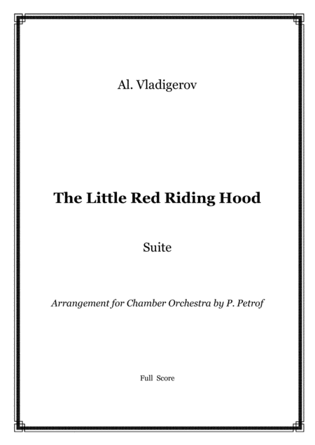 Al Vladigerov The Little Red Riding Hood Suite For Chamber Orchestra Score Sheet Music