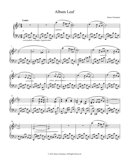 Free Sheet Music Album Leaf 2