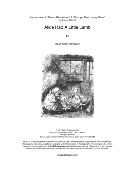 Free Sheet Music Alice Had A Little Lamb