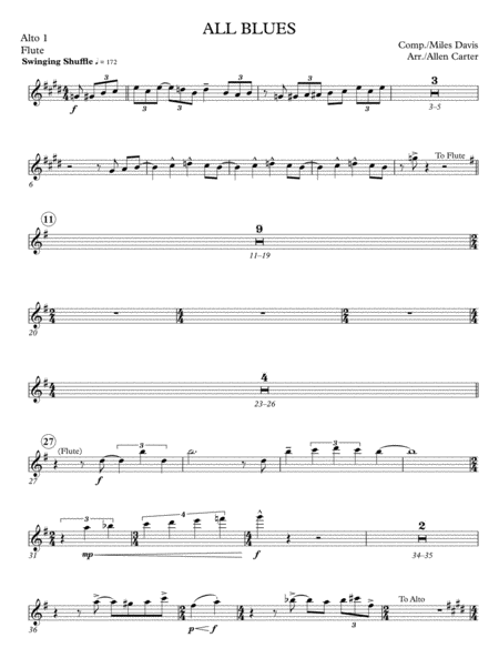 Free Sheet Music All Blues Parts