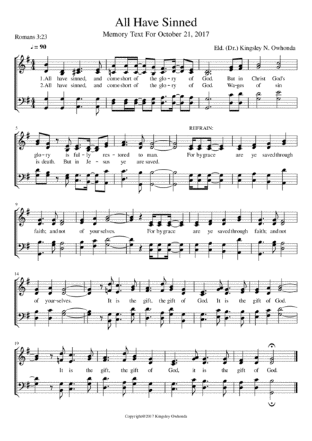 Free Sheet Music All Have Sinned