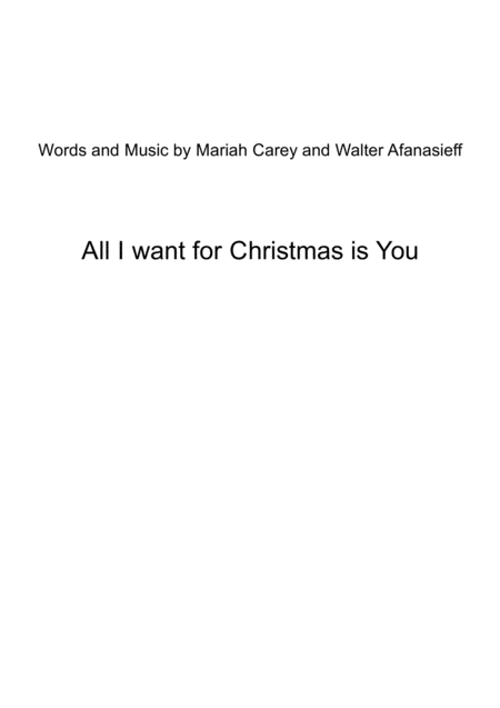 All I Want For Christmas Is You For Brass Quartet Sheet Music