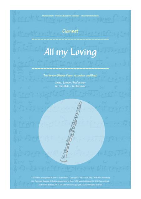 All My Loving Arranged For Clarinet Swing Version Sheet Music