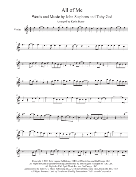 Free Sheet Music All Of Me Easy Key Of C Violin
