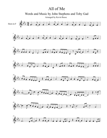 All Of Me Horn In F Sheet Music