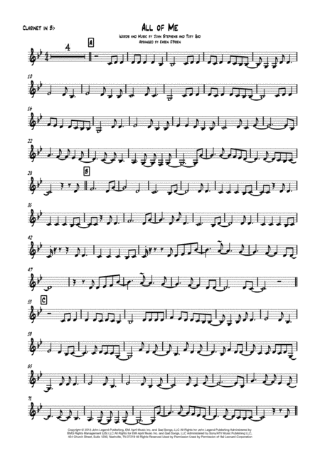 All Of Me Solo Clarinet Sheet Music