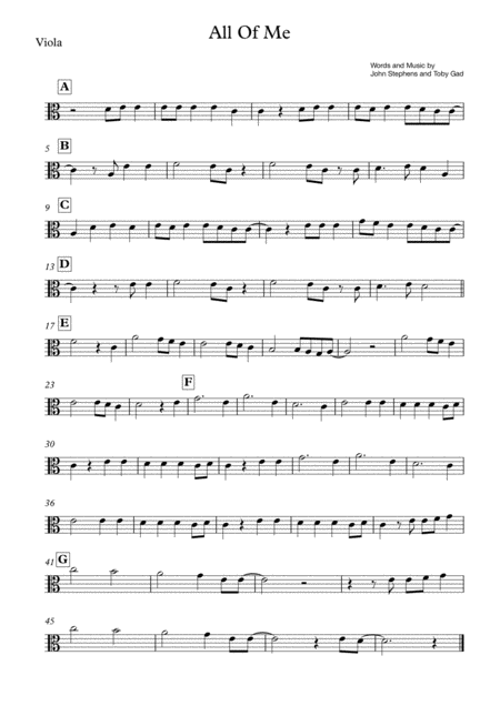 All Of Me Viola Sheet Music