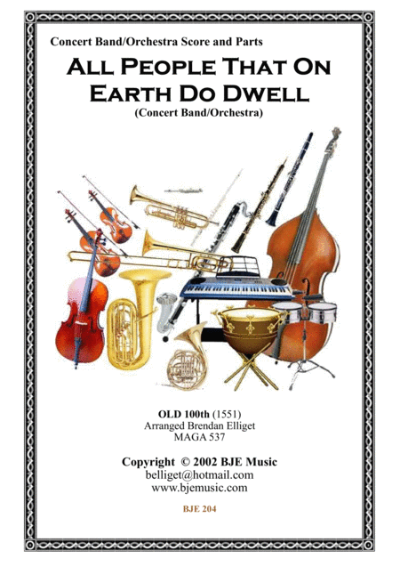 All People On Earth Do Dwell Concert Band Orchestra Score And Parts Pdf Sheet Music