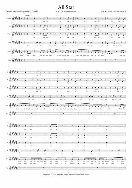 Free Sheet Music All Star Satb A Cappella