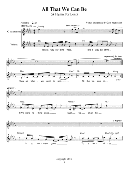 Free Sheet Music All That We Can Be