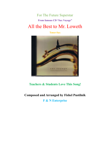 All The Best To Mr Loweth For Tenor Sax Sheet Music