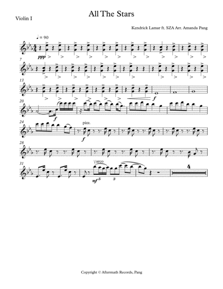 Free Sheet Music All The Stars