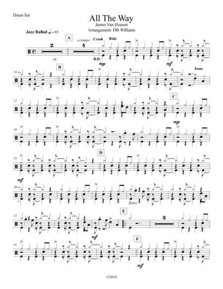 All The Way Drum Set Sheet Music