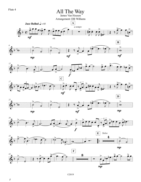 Free Sheet Music All The Way Flute 4