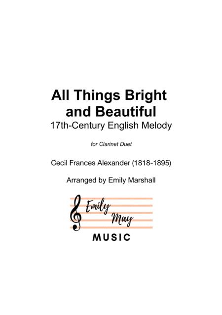 Free Sheet Music All Things Bright And Beautiful For Clarinet Duet