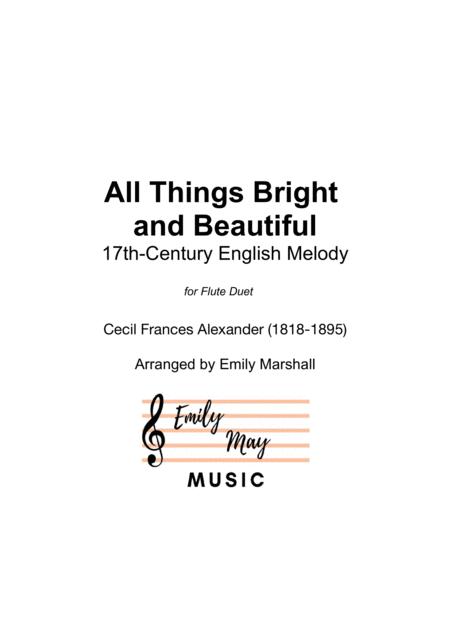 Free Sheet Music All Things Bright And Beautiful For Flute Duet